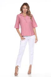 Ornament Collared Tencel Blouse - CARINE